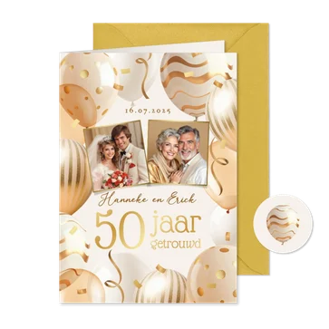 Jubileumfeest goud ballonnen uitnodiging 50 jaar foto's